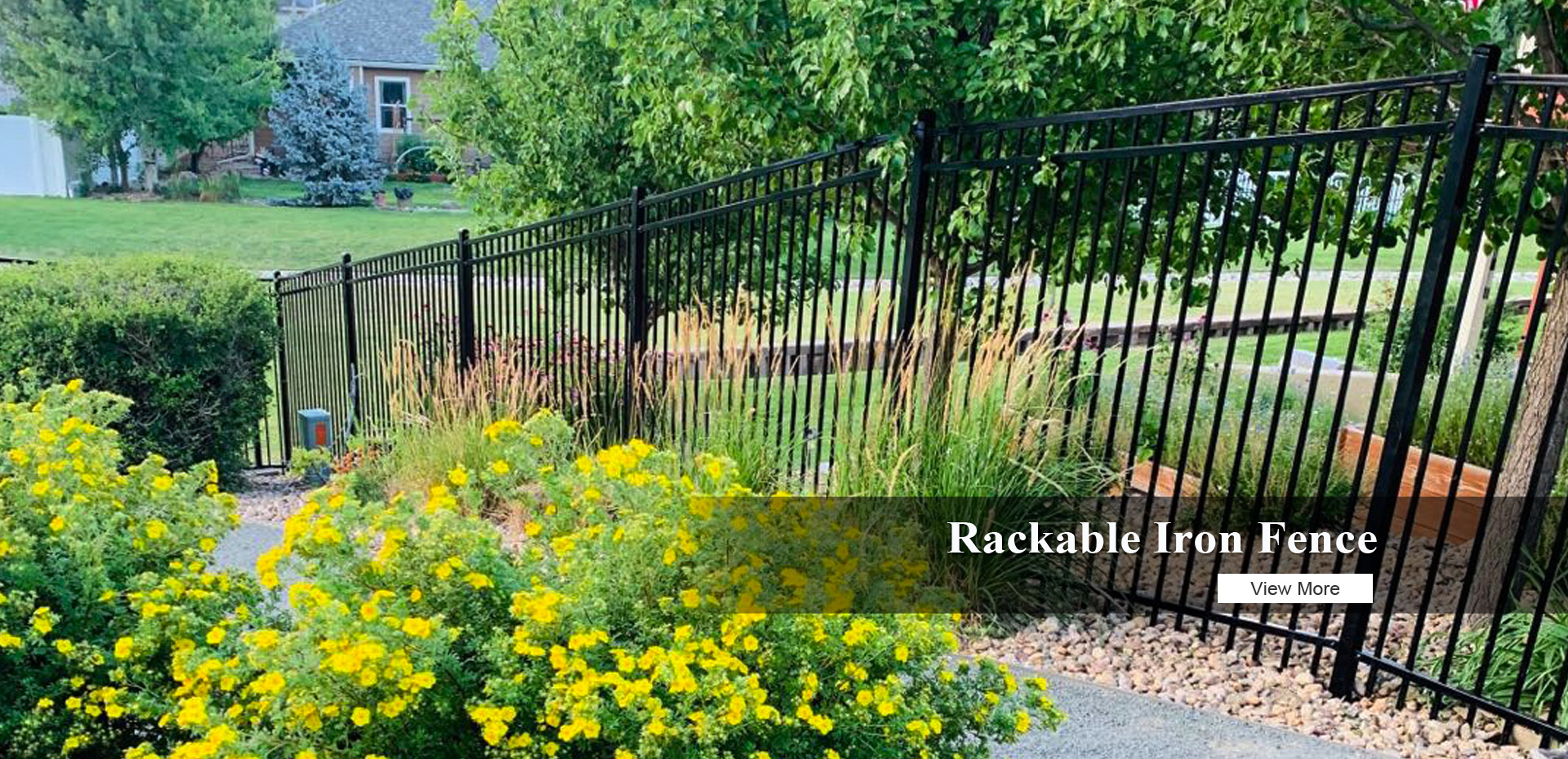 Rackable Iron Fence for Sloping ground