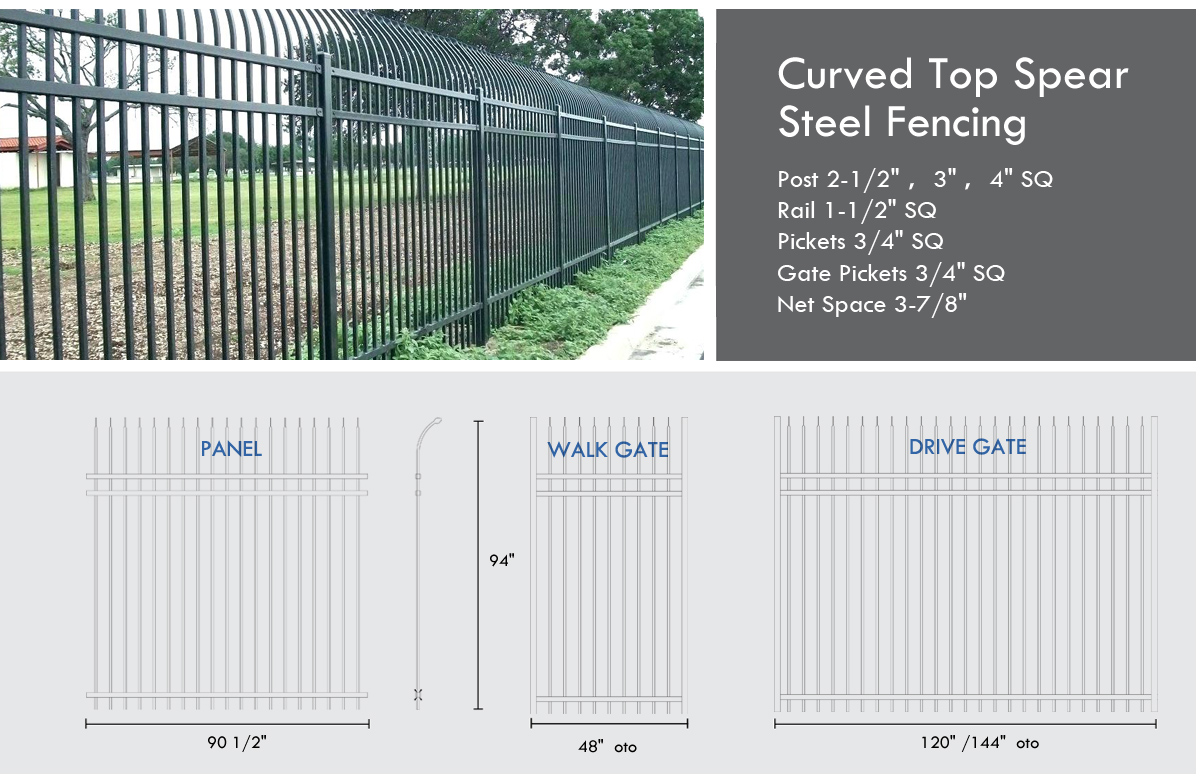 Curved Top Steel Fence
